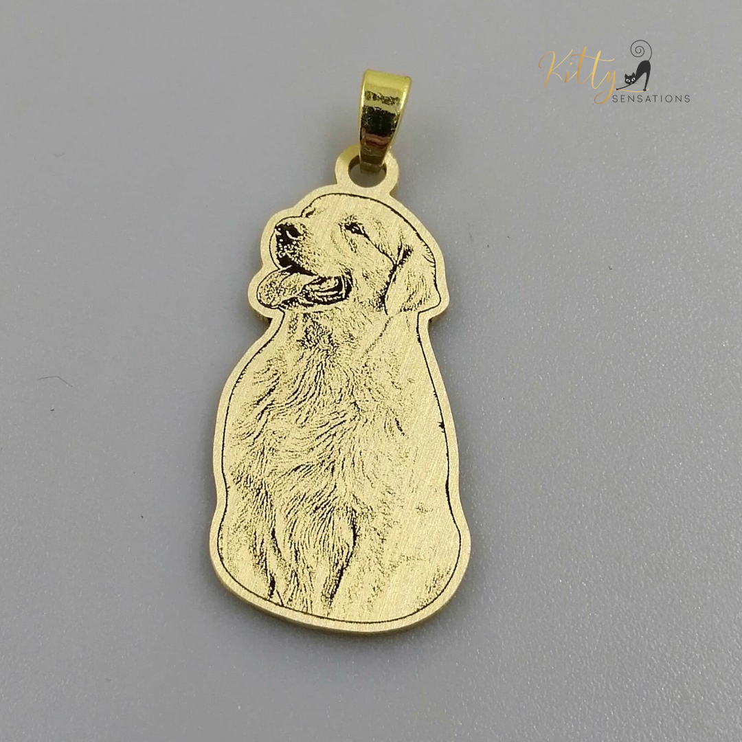 Personalized Dog Necklace with Engraving in Solid 925 Sterling Silver or Gold/Rose Gold plated Titanium - Your Choice ($59.95)