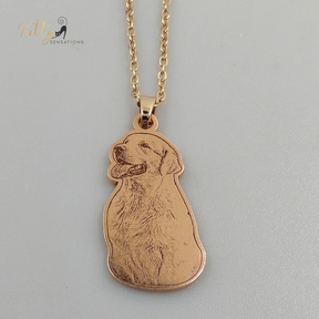 Personalized Dog Necklace with Engraving in Solid 925 Sterling Silver or Gold/Rose Gold plated Titanium - Your Choice ($59.95)