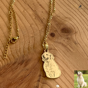 Personalized Dog Necklace with Engraving in Solid 925 Sterling Silver or Gold/Rose Gold plated Titanium - Your Choice ($59.95)