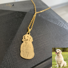 Personalized Dog Necklace with Engraving in Solid 925 Sterling Silver or Gold/Rose Gold plated Titanium - Your Choice ($59.95)