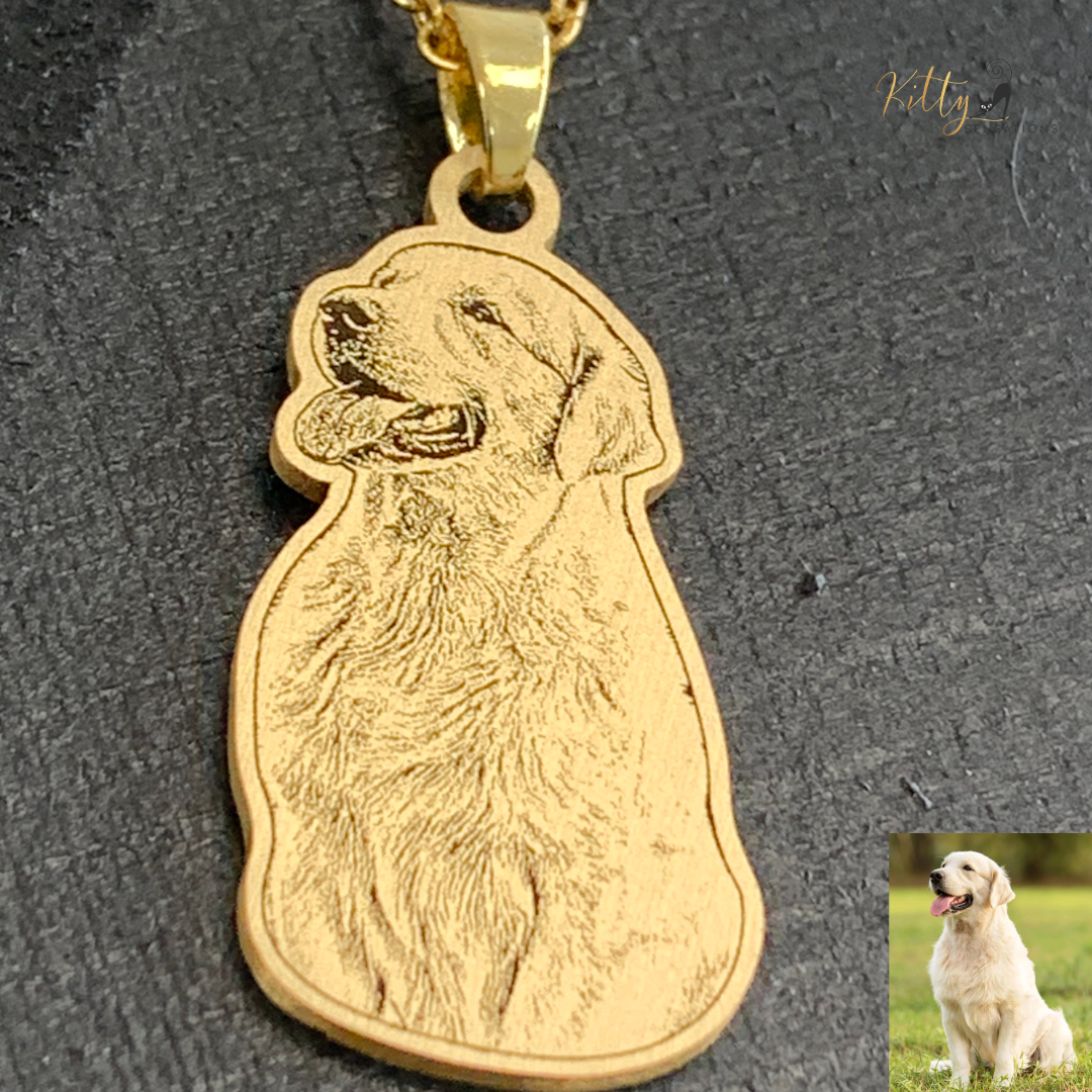 Personalized Dog Necklace with Engraving in Solid 925 Sterling Silver or Gold/Rose Gold plated Titanium - Your Choice ($59.95)