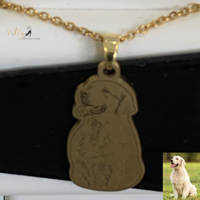 Personalized Dog Necklace with Engraving in Solid 925 Sterling Silver or Gold/Rose Gold plated Titanium - Your Choice ($59.95)