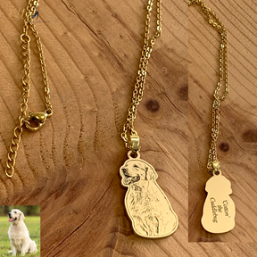 Personalized Dog Necklace with Engraving in Solid 925 Sterling Silver or Gold/Rose Gold plated Titanium - Your Choice ($59.95)