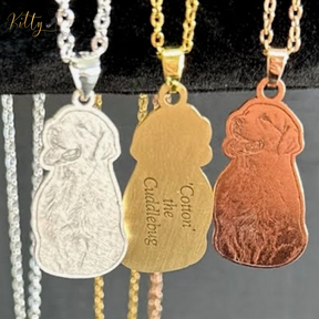 Personalized Dog Necklace with Engraving in Solid 925 Sterling Silver or Gold/Rose Gold plated Titanium - Your Choice ($59.95)