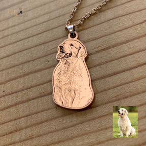 Personalized Dog Necklace with Engraving in Solid 925 Sterling Silver or Gold/Rose Gold plated Titanium - Your Choice ($59.95)