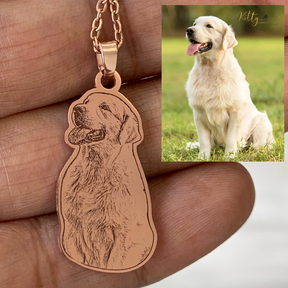 Personalized Dog Necklace with Engraving in Solid 925 Sterling Silver or Gold/Rose Gold plated Titanium - Your Choice ($59.95)