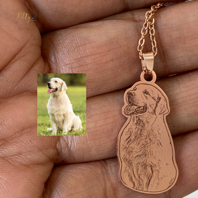 Personalized Dog Necklace with Engraving in Solid 925 Sterling Silver or Gold/Rose Gold plated Titanium - Your Choice ($59.95)