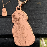 Personalized Dog Necklace with Engraving in Solid 925 Sterling Silver or Gold/Rose Gold plated Titanium - Your Choice ($59.95)