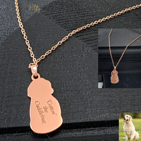 Personalized Dog Necklace with Engraving in Solid 925 Sterling Silver or Gold/Rose Gold plated Titanium - Your Choice ($59.95)