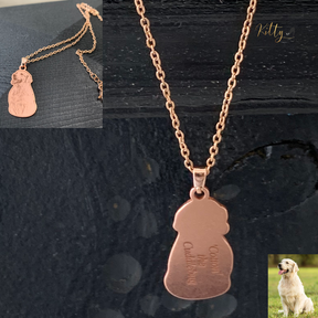 Personalized Dog Necklace with Engraving in Solid 925 Sterling Silver or Gold/Rose Gold plated Titanium - Your Choice ($59.95)