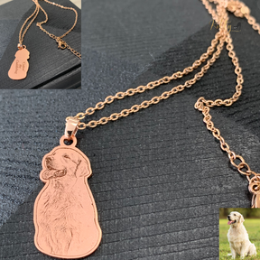 Personalized Dog Necklace with Engraving in Solid 925 Sterling Silver or Gold/Rose Gold plated Titanium - Your Choice ($59.95)