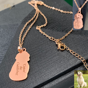 Personalized Dog Necklace with Engraving in Solid 925 Sterling Silver or Gold/Rose Gold plated Titanium - Your Choice ($59.95)