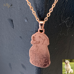 Personalized Dog Necklace with Engraving in Solid 925 Sterling Silver or Gold/Rose Gold plated Titanium - Your Choice ($59.95)