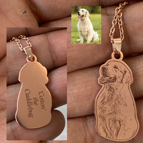 Personalized Dog Necklace with Engraving in Solid 925 Sterling Silver or Gold/Rose Gold plated Titanium - Your Choice ($59.95)