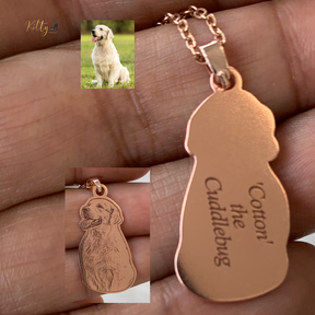 Personalized Dog Necklace with Engraving in Solid 925 Sterling Silver or Gold/Rose Gold plated Titanium - Your Choice ($59.95)