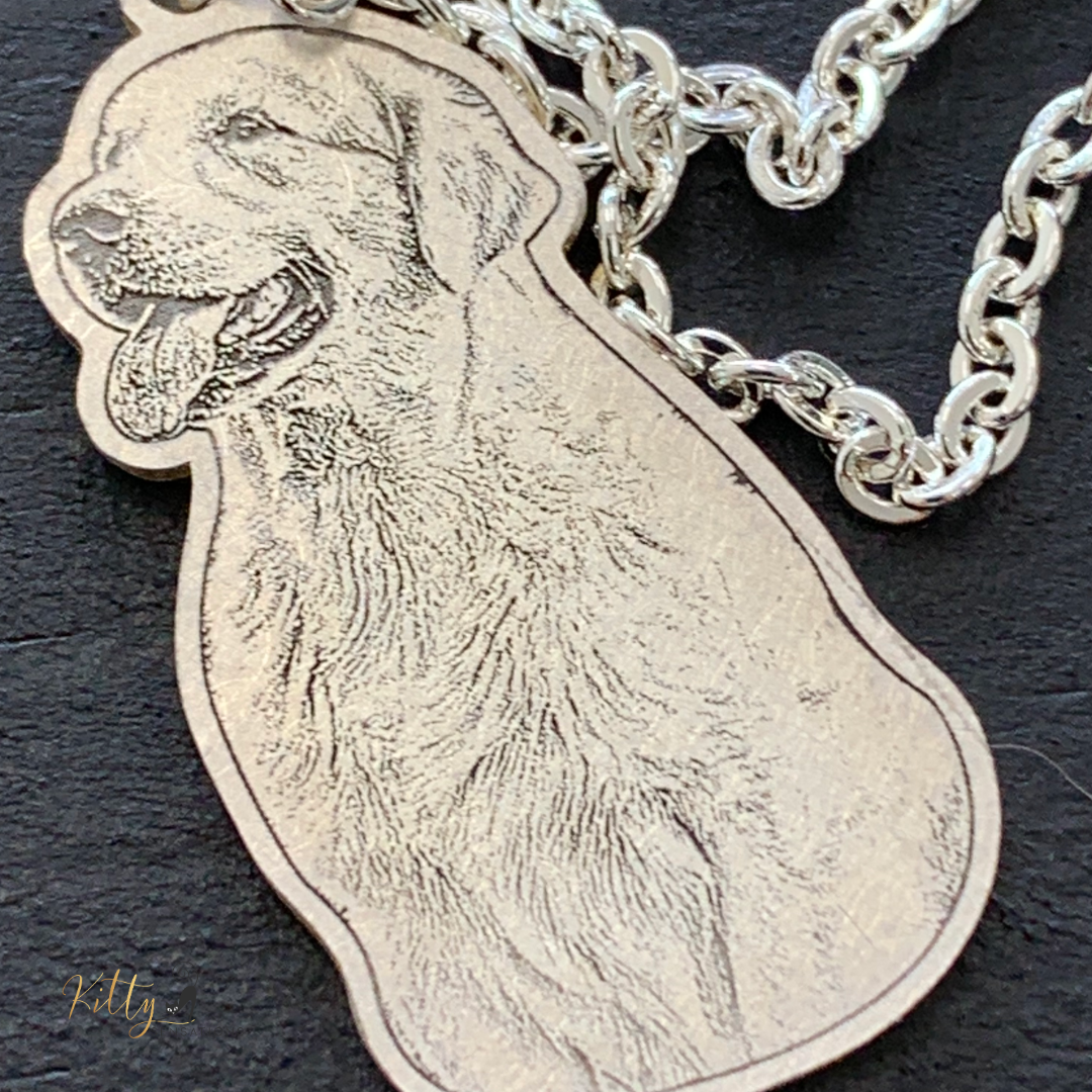 Personalized Dog Necklace with Engraving in Solid 925 Sterling Silver or Gold/Rose Gold plated Titanium - Your Choice ($59.95)