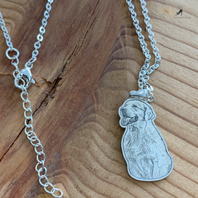 Personalized Dog Necklace with Engraving in Solid 925 Sterling Silver or Gold/Rose Gold plated Titanium - Your Choice ($59.95)