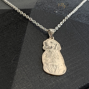 Personalized Dog Necklace with Engraving in Solid 925 Sterling Silver or Gold/Rose Gold plated Titanium - Your Choice ($59.95)