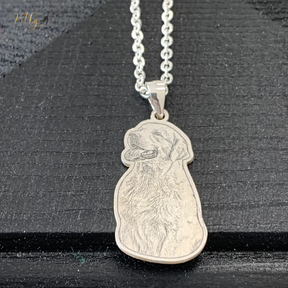 Personalized Dog Necklace with Engraving in Solid 925 Sterling Silver or Gold/Rose Gold plated Titanium - Your Choice ($59.95)