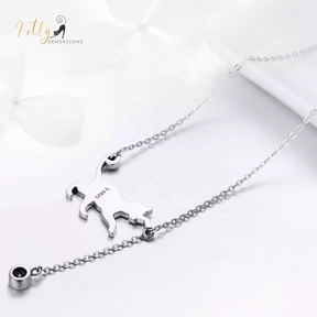 Playful Cat Necklace in Solid 925 Sterling Silver and Zircon - available in silver, gold, and rose gold finishes for $52.04